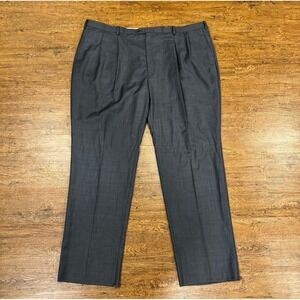 Lauren Ralph Lauren Gray Pleated Wool Dress Pants Trousers Men's 52x36 Unhemmed